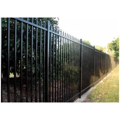 Galvanized Steel Picket Fence Wrought Black Iron Fence Garden Use