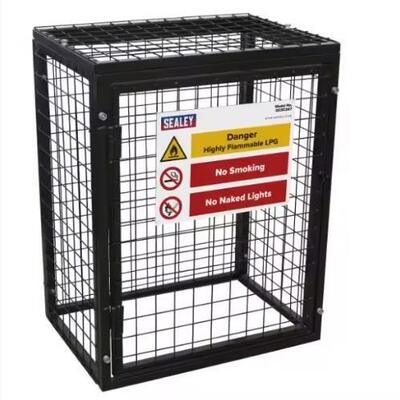Powder Coated Metal Mesh Steel Gas Cage Storage Orange Cylinder Cage