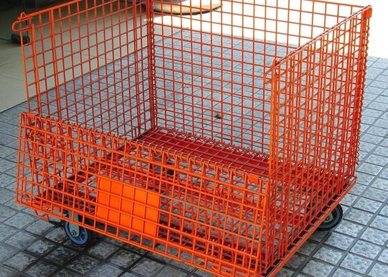 Warehouse Steel Wire Mesh Pallet Cages Storage Container