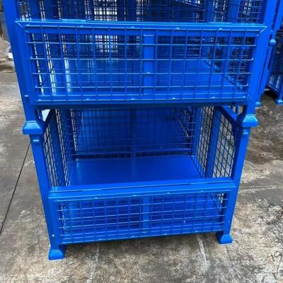 Industry Bulk Storage Stackable Stillage Cage Folding Galvanized 800x1200 Wire Mesh
