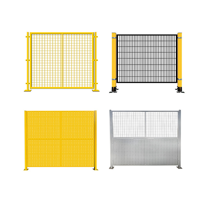 Hsj Multi-Material Modular Safety Fence Module EN ISO Certified Industrial Robot Guard Barrier Customizable Steel PC Perforated Panel Safety Partition For Automated Workshop Equipment Isolation