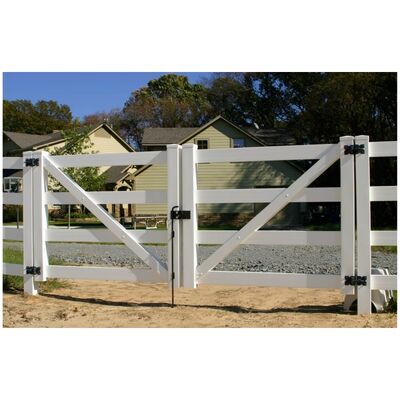 100% Vinyl Ranch Style Vinyl Fence Farm Four Rail Vinyl Fence