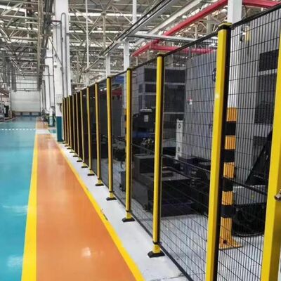 2/2.3/2.5m Height Robot Safety Fence Galvanized Steel Square Hole Shape