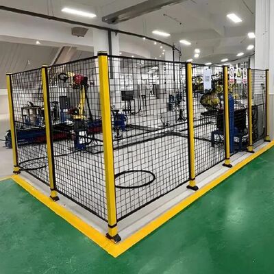Security Robot Machine Guarding Safety Fence Metal Steel Yellow Black