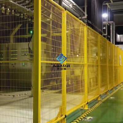 Yellow and Black Color Robot Safety Fence Square Hole Sliding Door