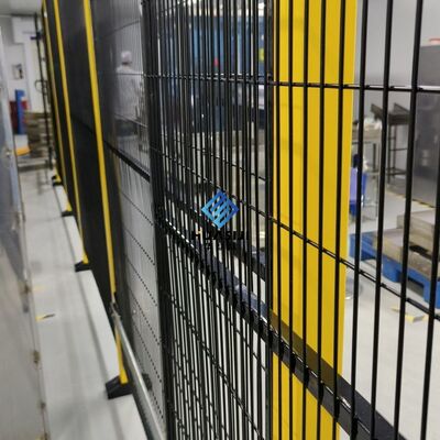 Yellow and Black Color Robot Safety Fence Square Hole Sliding Door
