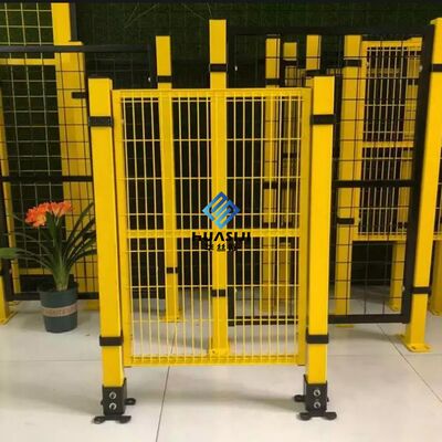 Yellow and Black Color Robot Safety Fence Square Hole Sliding Door