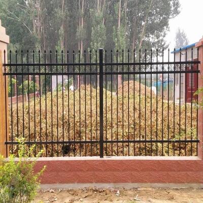 Residential Area Steel Guardrail Wrought Iron Fence Fully Welded