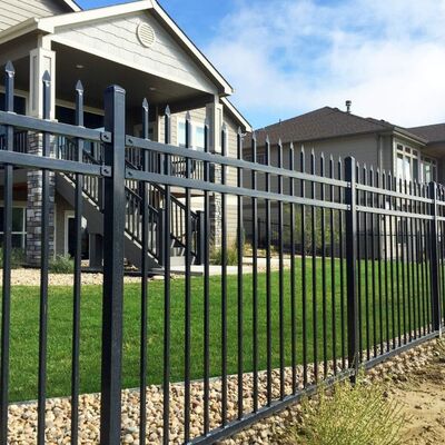 Anti Rust Wrought Iron Fence Powder Coated Metal Steel