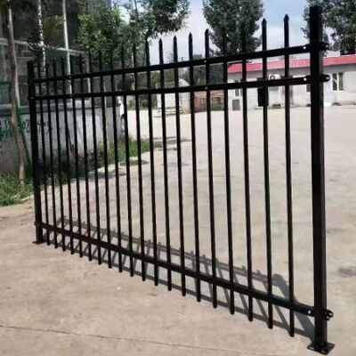 Curved Top Wrought Iron Fence Outdoor Perimeter Metal Picket Fence