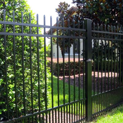 Curved Top Wrought Iron Fence Outdoor Perimeter Metal Picket Fence