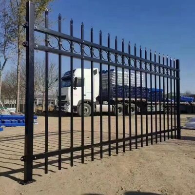 Curved Top Wrought Iron Fence Outdoor Perimeter Metal Picket Fence