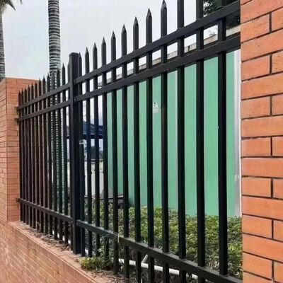 Curved Top Wrought Iron Fence Outdoor Perimeter Metal Picket Fence