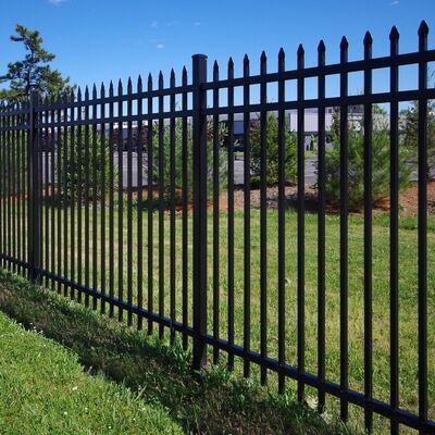 Steel Picket Spear Top Fence Panels Anti Theft 1.5-1.8m Easily Assembled