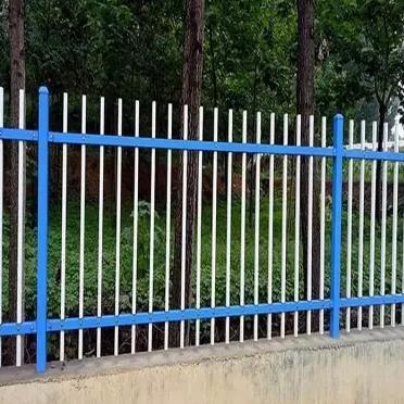 Black Galvanized 6ft 8ft Wrought Iron Fence Steel Picket Fence Panels