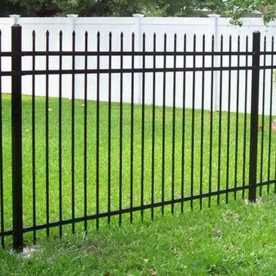 Garden Security Steel Picket Fence 8 Feet Wide 6 Feet High