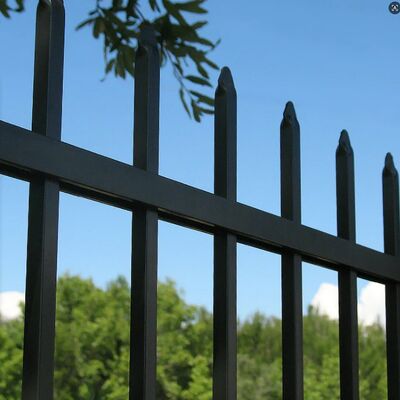 Tubular Garden Design Wrought Iron Fence Black Steel Picket