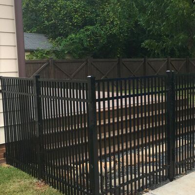 Home Backyard Use Wrought Iron Metal Picket Fence Panels Q235 Low Carbon Steel