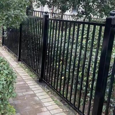 Durable Black Wrought Iron Fence With Heating And Forging Process For Villas And Gardens