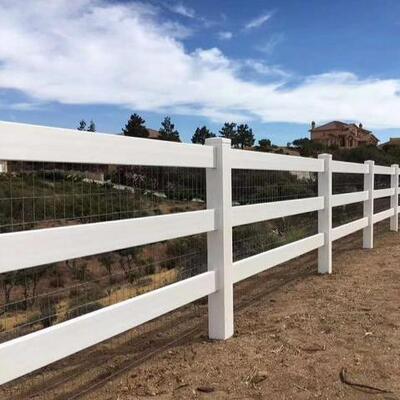 Height 1.2m 1.5m Ranch Style Vinyl Fencing 3 Rails Horse Farm Fence