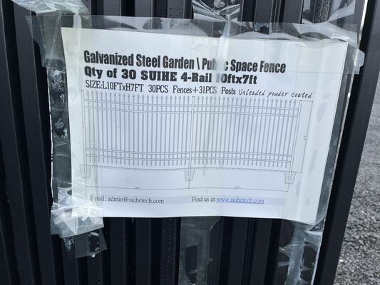 2 Or 3 Rails Metal Picket Fence Panel Wrought Iron Fence Security Trellis Gates