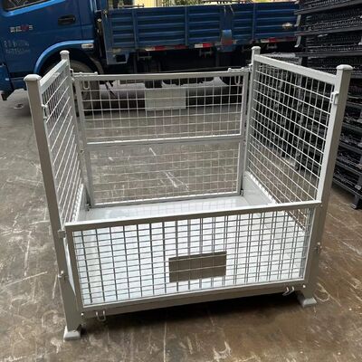 Folding Logistics Trolley Pallet Cage Metal Steel Storage Cage