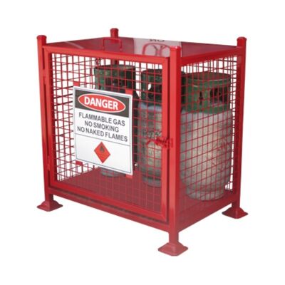 Outdoor Steel Cage For Gas Bottles Galvanized Steel Gas Cylinder Cage