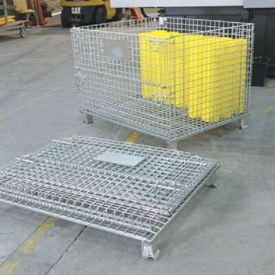 Galvanized Wire Mesh Pallet Rack Security Cage With PP Plate