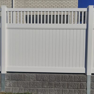 Flat Cap PVC Plastic Privacy Fence Home Decoration 6ft Height