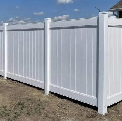 Flat Cap PVC Plastic Privacy Fence Home Decoration 6ft Height