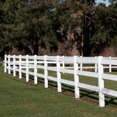 UV Resistant White Vinyl Ranch Rail Fence Easily Assembled Modern Design Vinyl Farm Fencing