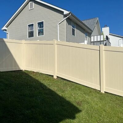 Outdoor White Black PVC Privacy Fence 6FT H X 8FT W UV Proof Garden Gate Fence