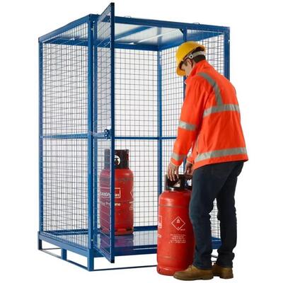 Large Capacity Metal Grid Gas Propane Bottle Storage Cage Lockers Flammable Gas Cylinder