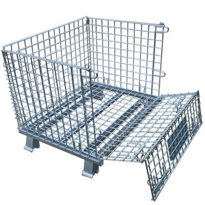 Warehouse Wire Container Storage  Mesh Pallet Cages  Heavy Duty Iron Frame
