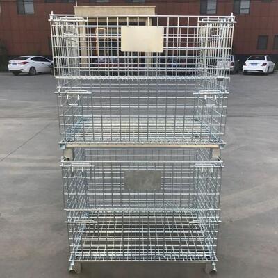 Warehouse Wire Container Storage  Mesh Pallet Cages  Heavy Duty Iron Frame
