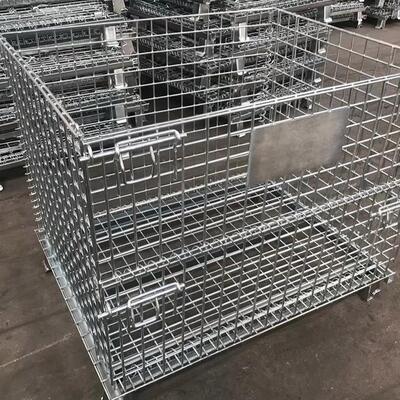 Industry Bulk Storage Stackable Stillage Cage Folding Galvanized 800x1200 Wire Mesh