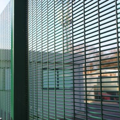Green/Black/White/Yellow 358 Anti Climb Fence Theft Proof Fencing With Barbed Wire