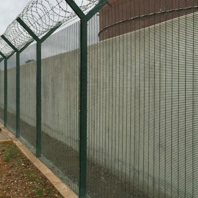 Green/Black/White/Yellow 358 Anti Climb Fence Theft Proof Fencing With Barbed Wire