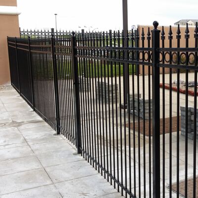 Bolt-on Zinc Steel Wrought Iron Fence Construction Site Fence
