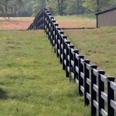 Customizable Black PVC Vinyl Privacy Fence Panel Outdoor Garden Yard Backyard Pool Weatherproof