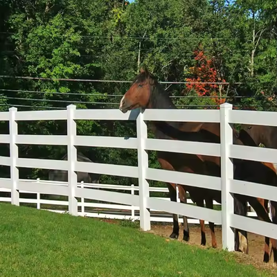 3-Rail Fence, Garden Anti-Corrosion Vinyl PVC Farm Fence, PVC Horse Stable Fencing for Farm and Ranch Safety