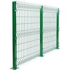 Strong 3D V Bending Modern Security Fence Powder Coated Steel Frame Square Anti Climb 8FT Panel for Schools Houses Outdoor Use