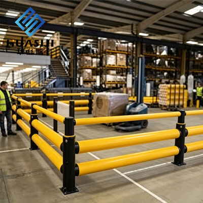 Height1150 Multi Layer Steel Vehicle Impact Protection Barrier Warehouse Rack Building Column Protector for Airport Factory Logistics Storage Area