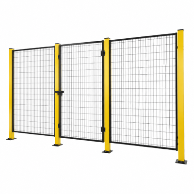 Hsj Anping Factory Custom Robot Safety Fence Machine Guarding Barrier Steel Mesh Metal Arc Screen Panels Optional Hinged/Folding/Sliding Doors Interlock Safety Switches & Multiple Security Lock Access