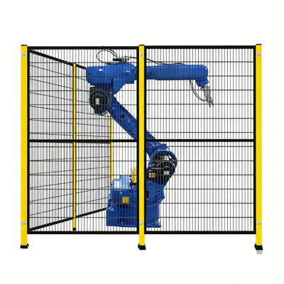 Hsj Anping Factory Custom Robot Safety Fence Machine Guarding Barrier Steel Mesh Metal Arc Screen Panels Optional Hinged/Folding/Sliding Doors Interlock Safety Switches & Multiple Security Lock Access