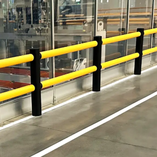Protection In Industrial Automation Applications Flexible Safety Barrier Featuring Impact Energy Absorption And Automatic Rebound