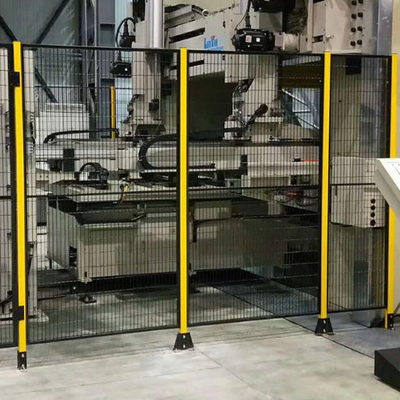 For Industrial Safety Robot Safety Fence Featuring Welded Mesh Panels And Aluminum Alloy Frame 
