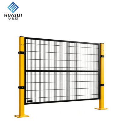 Hsj Modular Robot Safety Fence with Safety Interlock Gate Yellow Wire Mesh Perimeter Guarding for Industrial Robotic Cell Welding Workstation Machine Guarding