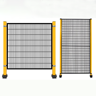 Hsj Industrial Robot Safety Fence Yellow Wire Mesh Perimeter Guarding for Robotic Welding Painting Assembly Workstation Automated Machine Cell Enclosure