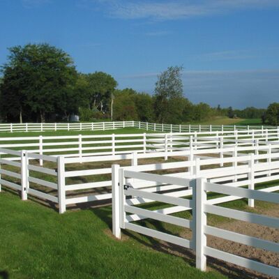 Factory Protective PVC Ranch Fence Eco Friendly 3 Rail Vinyl Horse Fence